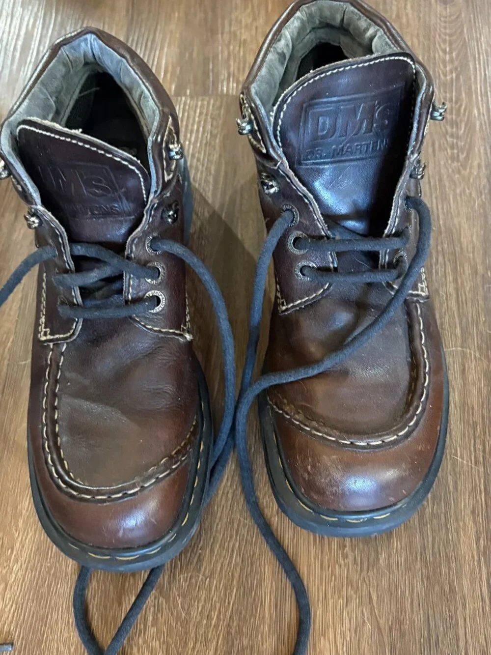 Dr. Martens 90s Brown Boots 9275 England Sz US 8 Y2K combat Ankle EUC